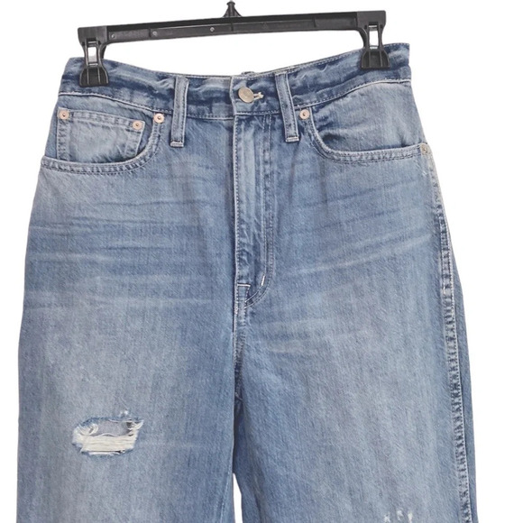 Madewell Distressed Rigid Demi Boot Cropped Jeans Size 27 - Picture 3 of 7